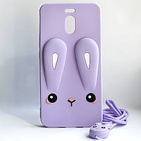 Чохол Funny-Bunny 3D для Meizu M6 Note Бампер гумовий бузковий