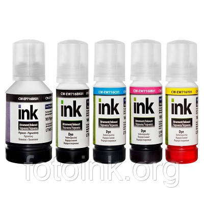 Комплект чорнил для Epson L7160, L7180 Colorway (140ml + 4x70ml) CW-EP716/EW716SET01, фото 1