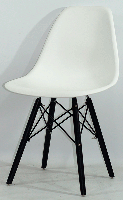 Стул Nik Black белый 07 на черных деревянных ножках, дизайн Charles & Ray Eames DSW, код 8604