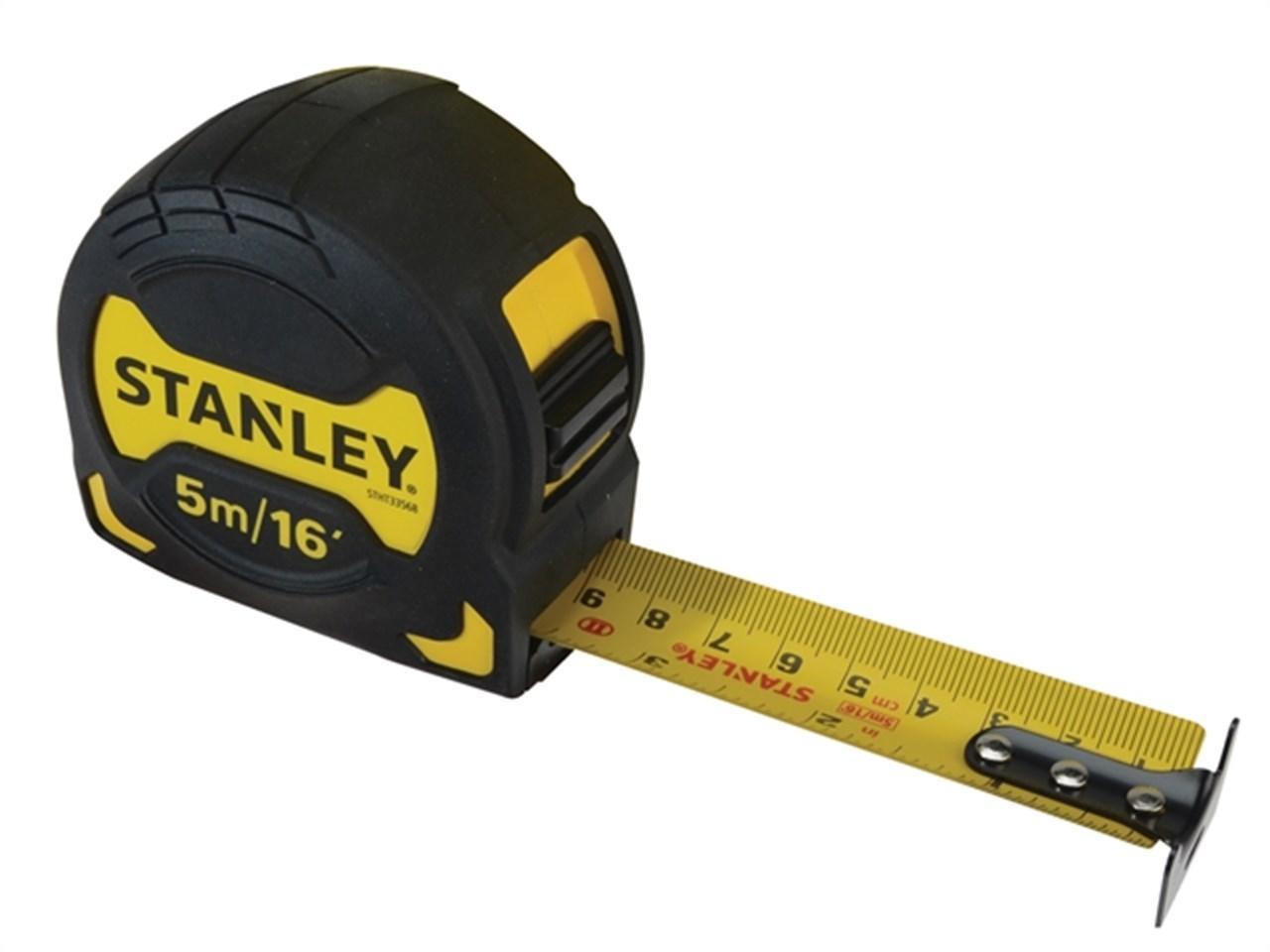 Рулетка STANLEY "GripTape" 3м / 5м / 8м метрика/дюйм. шкали пластиковий корпус