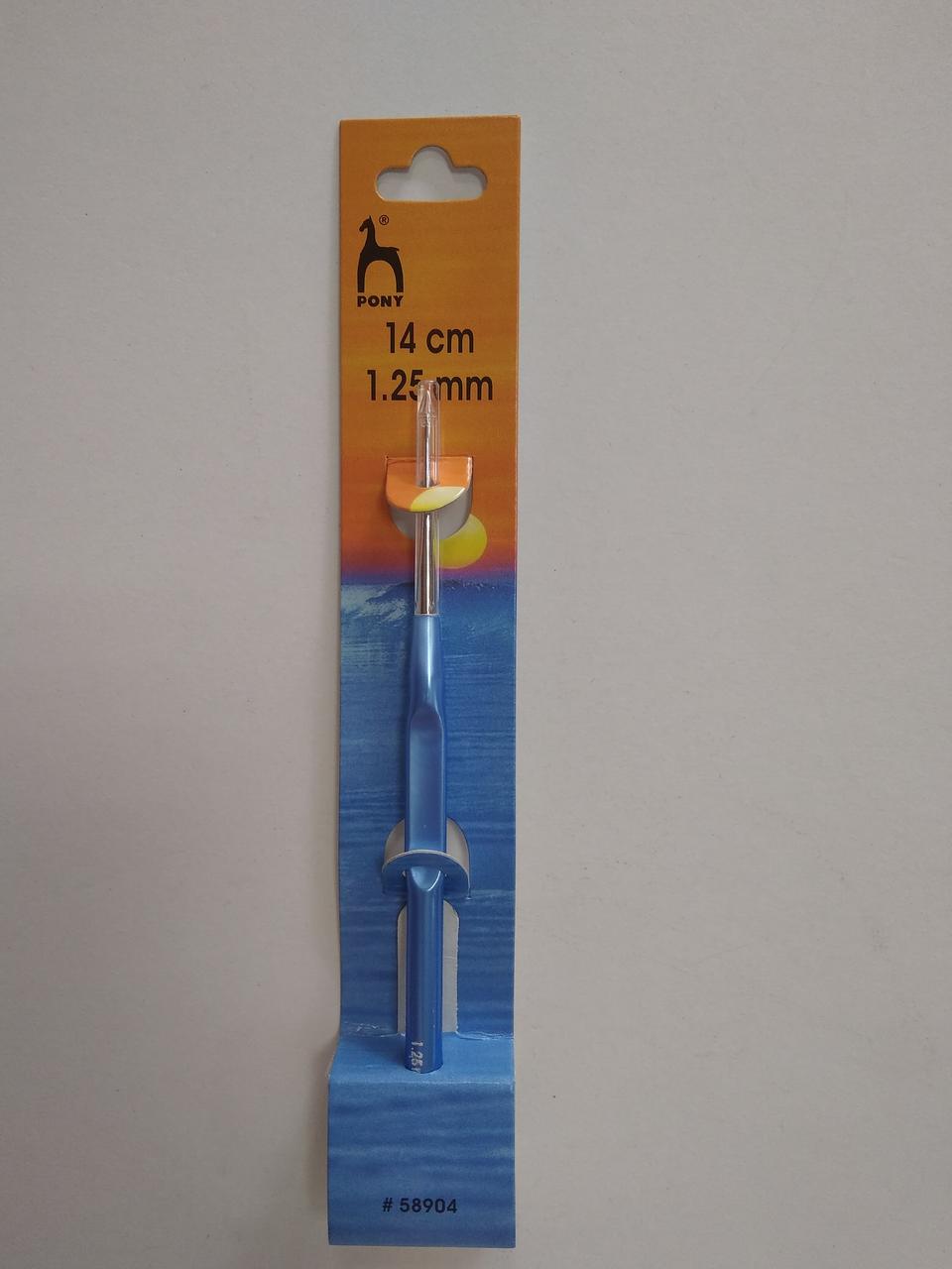 Крючок с пластмассовой ручкой для вязания 1,25 мм Pony - фото 1 - id-p1006323278