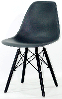 Стул Nik Black антрацит 01 на черных деревянных ножках, дизайн Charles & Ray Eames DSW, код 8606