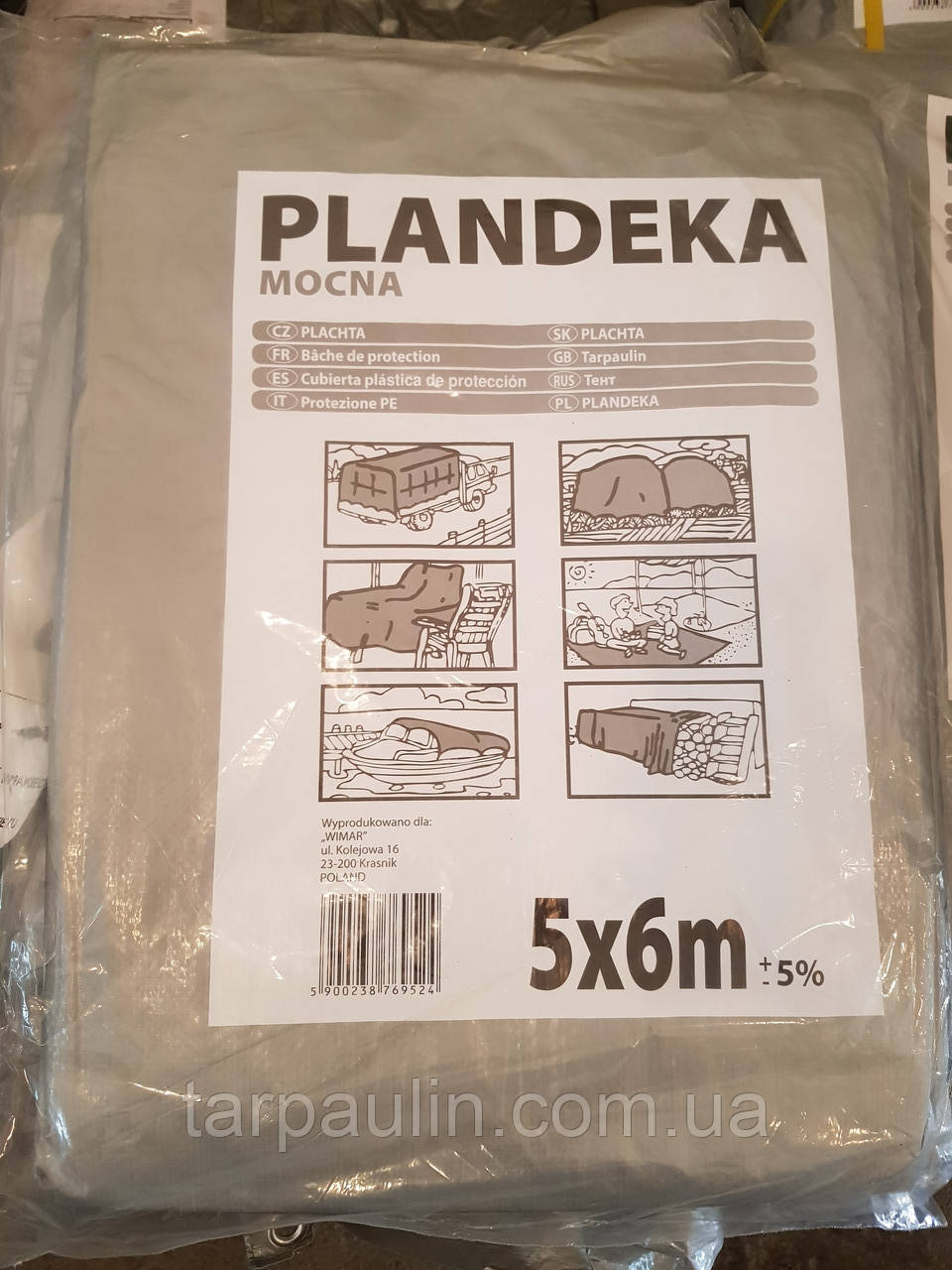 Тент Тарпаулін Tenexim Plandeka Mocna 120 г/м2, поліпропіленовий, 5х6м, фото 1