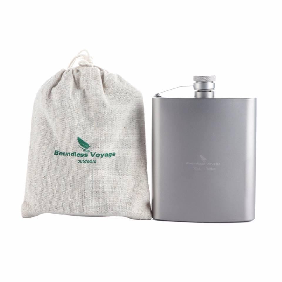 Титановая фляга Boundless Voyage Ti1504B 200 мл. для алкогольных ...
