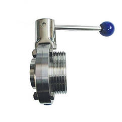 Засувка батерфляй нержавіюча AISI 316 ДУ 32 (1 1/4'') різьба-зварювання