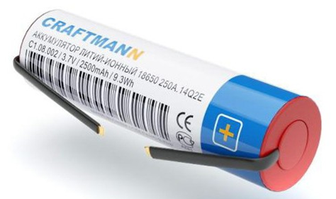 Акумулятор літієвий Craftmann 18650 3000 mAh 