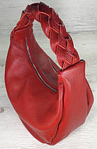 611 Натуральна шкіра Об'ємна сумка жіноча чорна Шкіряна сумка-мішок Чорна шкіряна сумка на плече хобо, фото 5