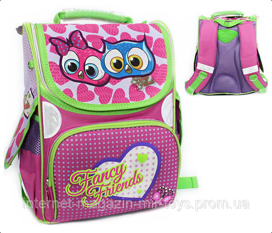Ранець каркасний шкільний ортопедичний Rainbow *Fancy Owis* 8-501 ж, фото 1