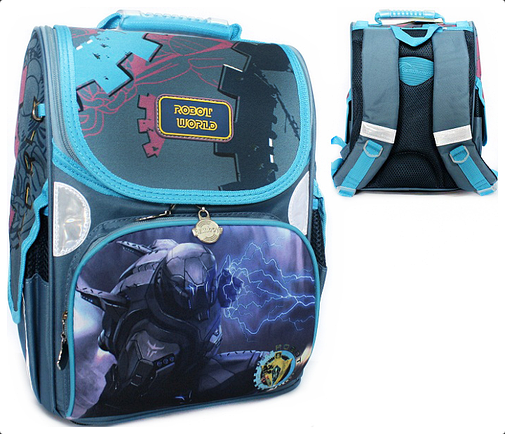 Ранець каркасний шкільний ортопедичний Rainbow *Robot* 8-511 ж, фото 1