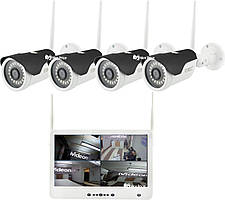 Комплект відеоспостереження бездротовий DVR KIT Full HD UKC CAD-1304 LCD 13.3" WiFi 4ch набір на 4 камери
