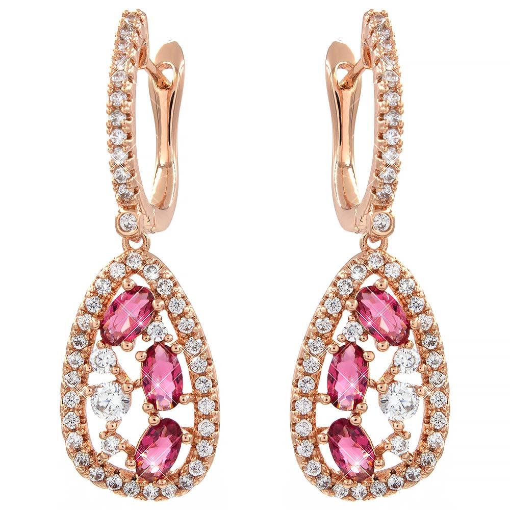 Сережки Xuping 3,6 см, білий+рожевий (Медичне золото) 824983(1)