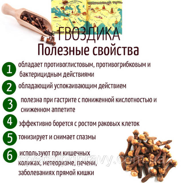 Инфографика: полезные свойства гвоздики