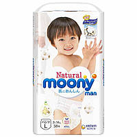 Трусики Moony Natural L 38 шт. 9-14 кг для внутреннего рынка Японии; Количество - 1 шт.