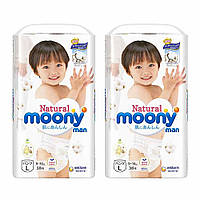 Трусики Moony Natural L 38 шт. 9-14 кг для внутреннего рынка Японии; Количество - 2 шт.