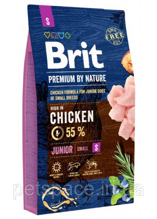 Корм для собак Brit Premium by Nature Junior S (Бріт Преміум Юніор S) 3кг.