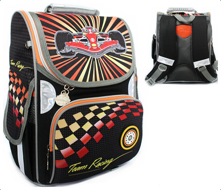 Ранець каркасний шкільний ортопедичний Rainbow *Team Racing* 8-513 ж