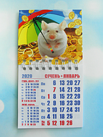 Календарь магнитный отрывной сувенирный на 2020 г. "Год Крысы" - Арт 9