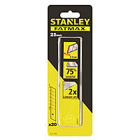 Лезвие 25мм сегментное 20шт Stanley (3-11-725) для ножа строительного канцелярского обойного |Лезо 25мм