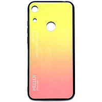 TPU+Glass чохол градієнт для Huawei Honor 8A HELLO (Жовтий)
