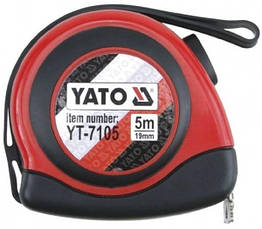 Рулетка будівельна (вимірювальна) з магнітом 19 мм х 5 м Yato YT-7105