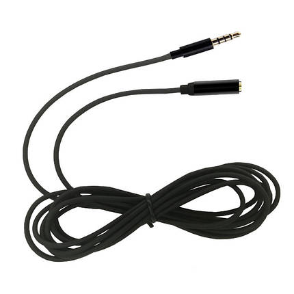 Кабель подовжувач для мікрофона 2 м Alitek 3.5 мм M 4 pin — 3.5 мм F 4 pin, фото 3