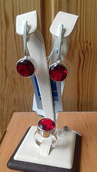 Срібний комплект з круглим каменем від Хартов