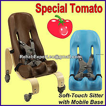 Ортопедичне крісло для дітей із ДЦП з дерев'яною мобільною базою Special Tomato Sitter Size 5 + Mobile Base