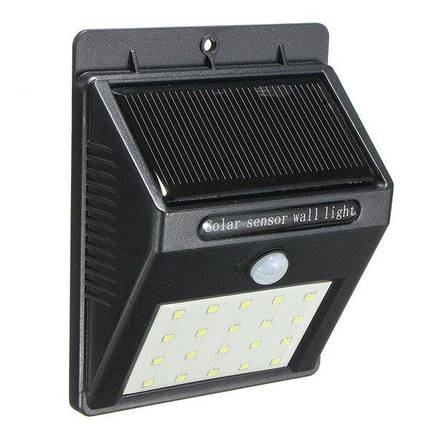 Ліхтар із датчиком руху Solar Motion Sensor на сонячній панелі вуличний світильник, фото 3