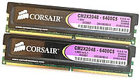 Пара оперативной памяти Corsair DDR2 4Gb (2Gb + 2Gb) 800 MHz PC2 6400U CL5 1.9V (CM2X2048-6400C5) Б/У