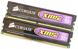 Пара оперативної пам'яті Corsair XMS2 DDR2 4Gb (2x2Gb) 800MHz PC2-6400U 2R8 CL5 1.9V (CM2X2048-6400C5) Б/В