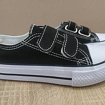 27р, 28 рр Дитячі та підліткові кеди конверси AIL STAR в стилі Converse липучка чорні чорно білі, фото 6