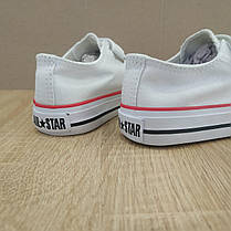 Тільки 27 розмір Дитячі та підліткові кеди конверси AIL STAR в стилі Converse липучка білі, фото 4