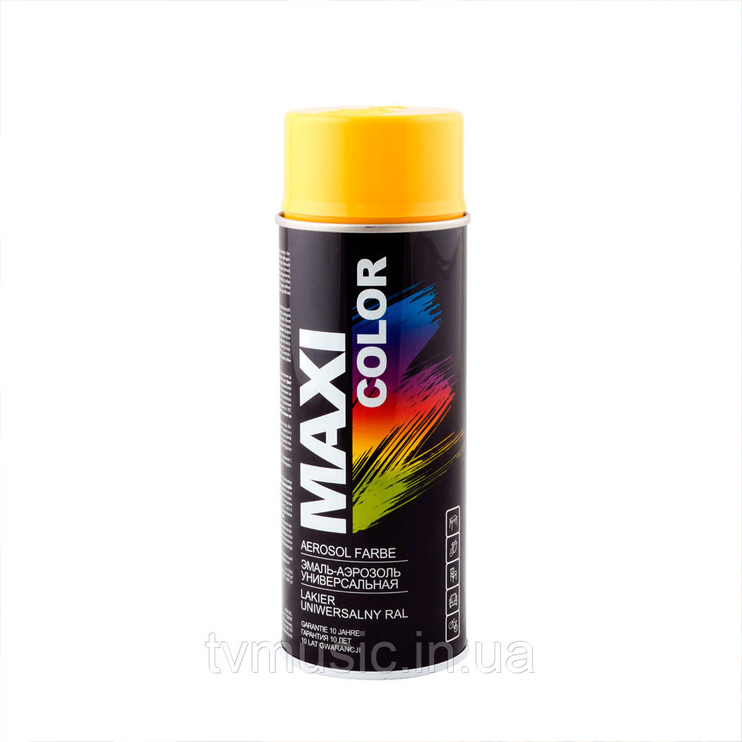 Аерозольна фарба Maxi Color RAL 1004 Золотисто-жовтий 400 мл