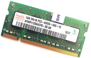 Оперативная память для ноутбука Hynix SODIMM DDR2 1Gb 800MHz 6400s 2R16 CL6 (HYMP112S64CP6-S6 AB) Б/У