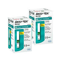 Тест смужки Accu Chek Activ №50, 2 упаковки одним набором (100 штук)