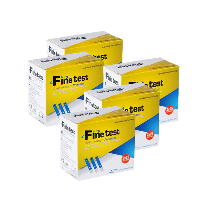 Finetest тест-смужки в акційному наборі з 5 пачок (250 штук)