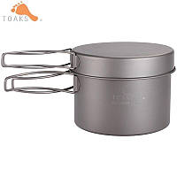 Котелок титановый Toaks CKW-1300 набор 2в1 сковородка + котелок Titanium 1300ml Pot with Pan