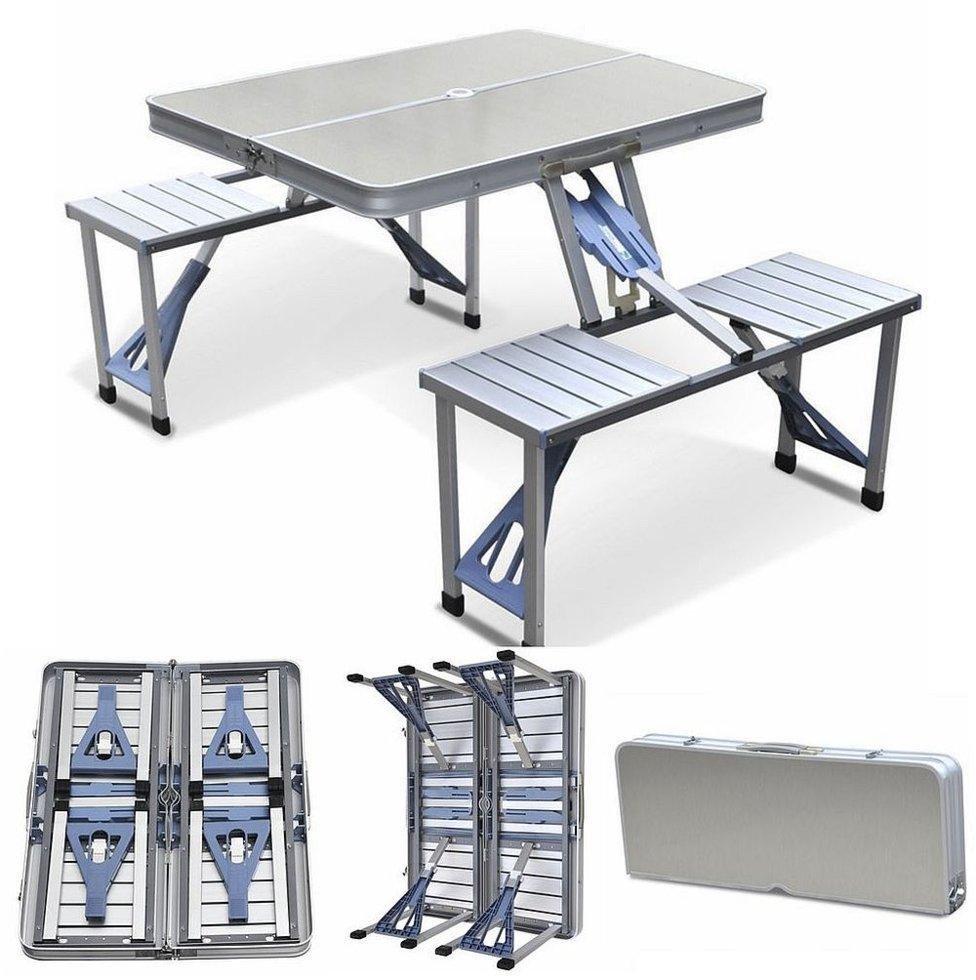 Розкладний алюмінієвий стіл на 4 місця Aluminum picnic table