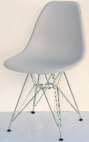 Стілець Nik Chrom ML сірий 35 на хромованих ніжках, дизайн Eames DSR Eiffel Leg