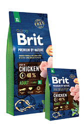Корм Brit Premium Dog Adult XL для дорослих собак гігантських порід зі смаком курки