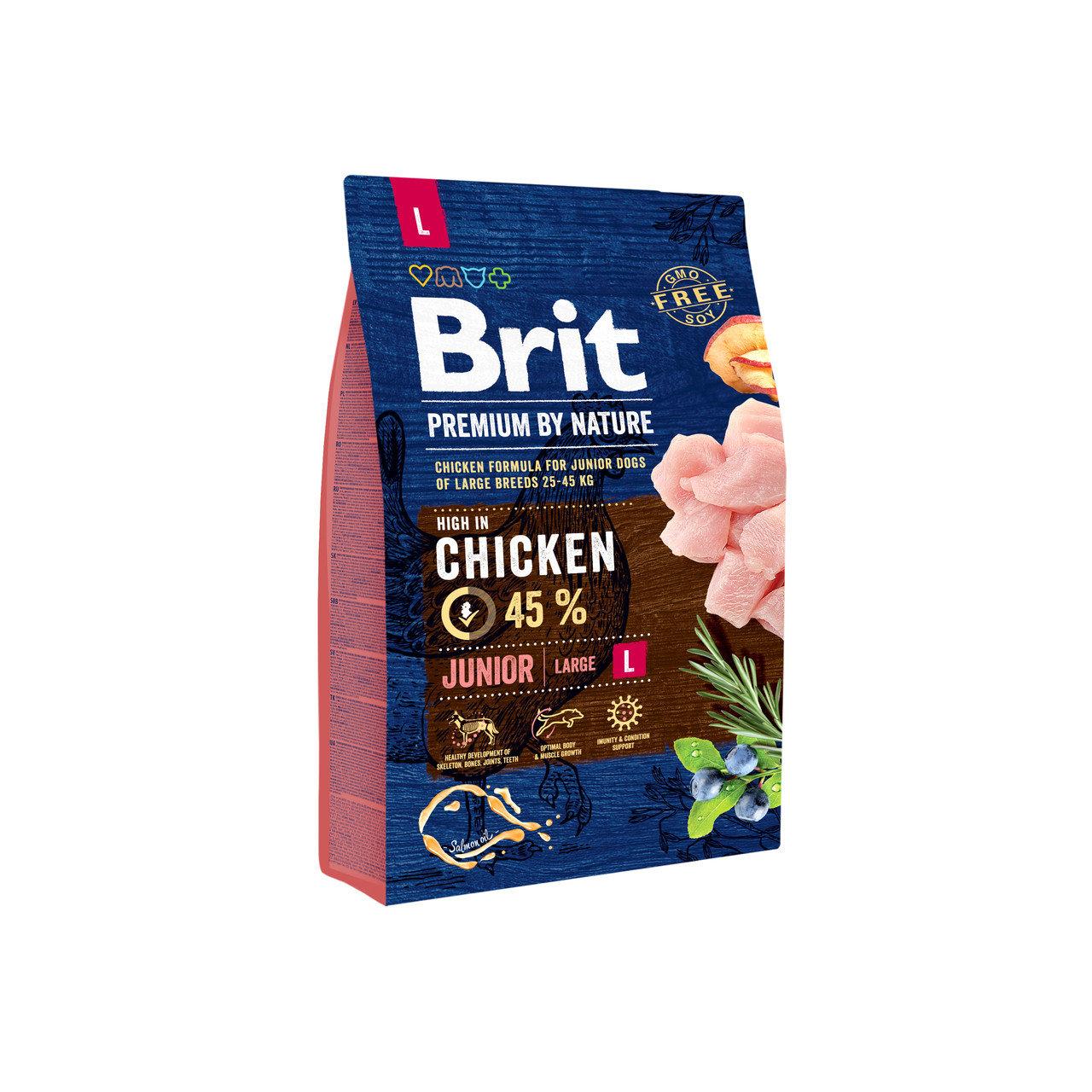СРОК 04.2024!!! Brit Premium Dog Junior L для цуценят і молодих собак великих порід зі смаком курки