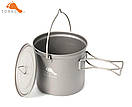 Казанок титановий Toaks 1100 мл каструля туристична зі складними ручками для походу кемпінгу та туризму, фото 3