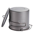 Казанок титановий Toaks 1100 мл каструля туристична зі складними ручками для походу кемпінгу та туризму, фото 9