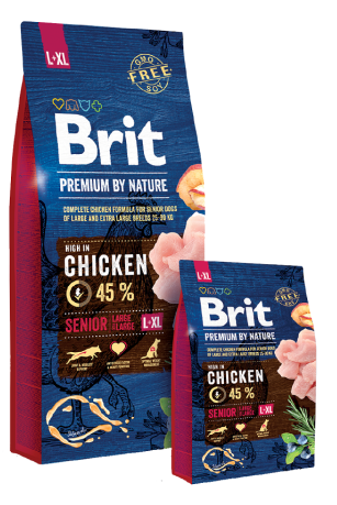 ТЕРМІН 03.2025!! Сухий корм для літніх собак великих порід Brit Premium Senior L/XL