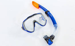 Набір для плавання маска з трубкою Zelart M167-SN124 синій