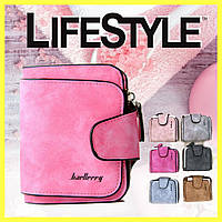 Женский замшевый кошелек Baellerry Forever Mini (12 х 11 х 2,5 см) Розовый / Компактный кошелек из эко-кожи