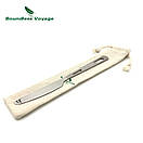 Титановий столовий ніж Boundless Voyage довжина 184 мм. Туристичний титановий посуд., фото 2