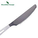 Титановий столовий ніж Boundless Voyage довжина 184 мм. Туристичний титановий посуд., фото 5