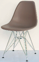 Стул Nik Chrom ML серый 23 на хромированных ножках, дизайн Eames DSR Eiffel Leg