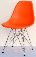 Стул Nik Chrom ML оранжевый 70 на хромированных ножках, дизайн Charles & Ray Eames DSR Eiffel Leg